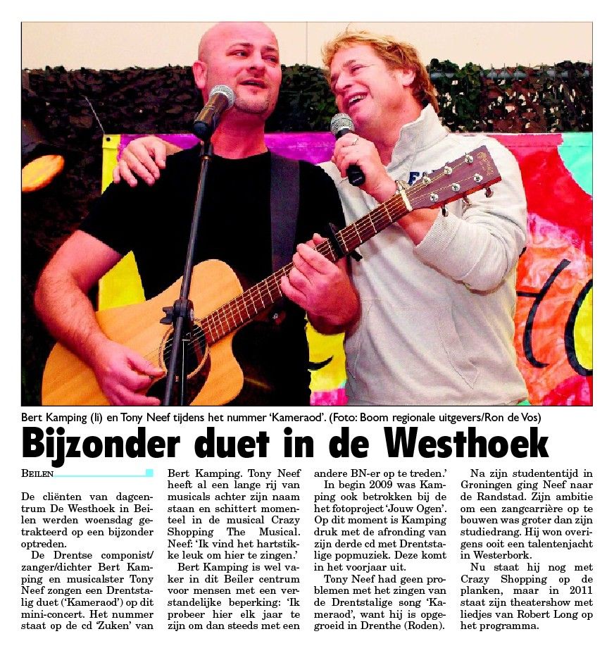 Bert Kamping en Tony Neef Westhoek-Krant van Midden Drenthe
